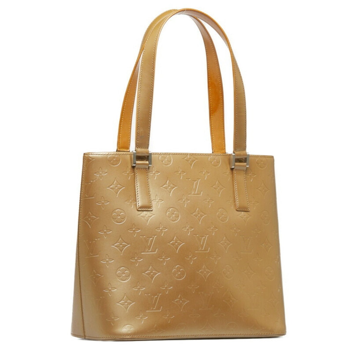 Louis Vuitton  Monogram Matte Stockton Tote Bag M55117 Ambre Gold Leather Women's