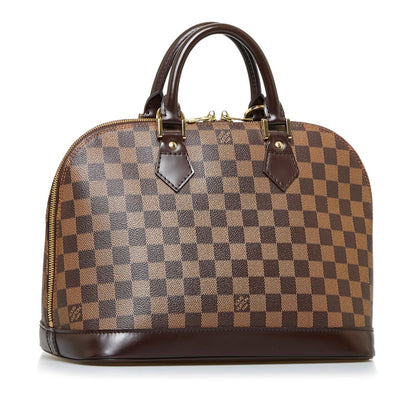 Louis Vuitton  Damier Alma Handbag N53151 Brown PVC Leather Ladies