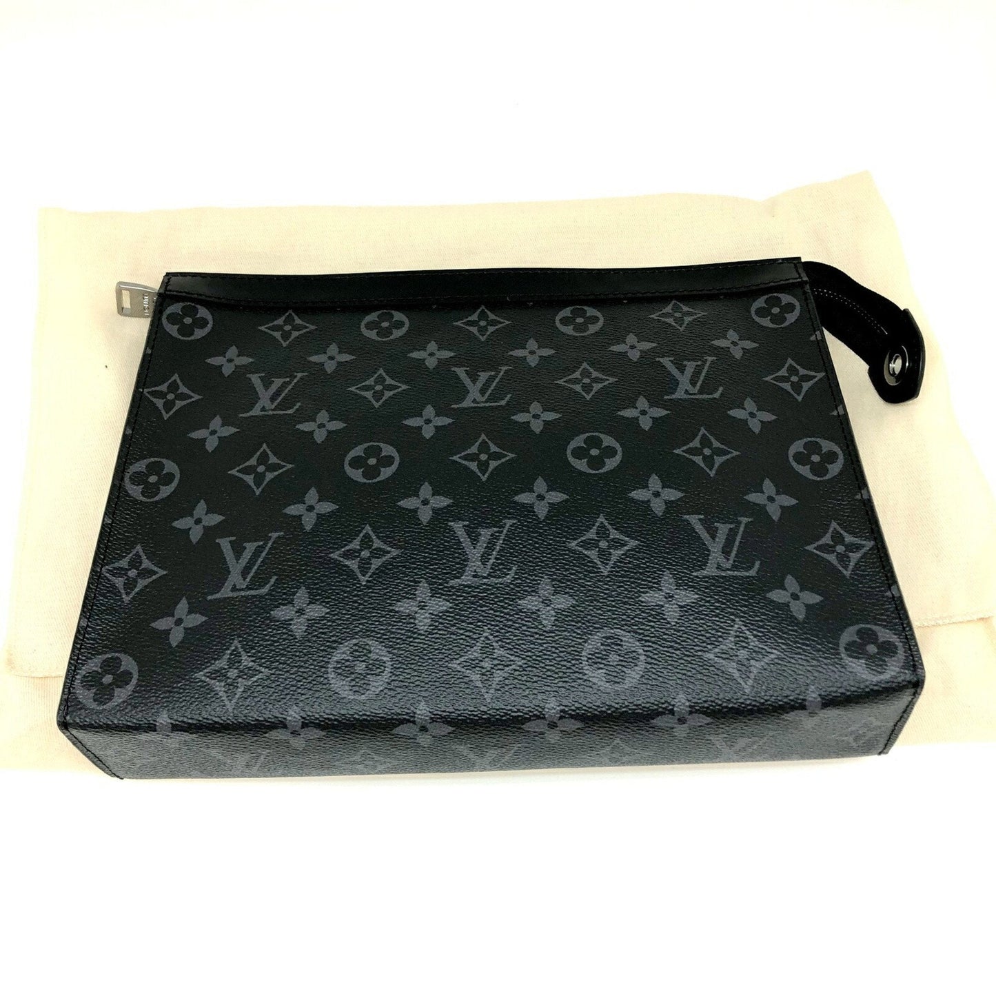 Louis Vuitton  Pochette Voyage M61692 Monogram Eclipse Black Silver Hardware Men's Second Bag