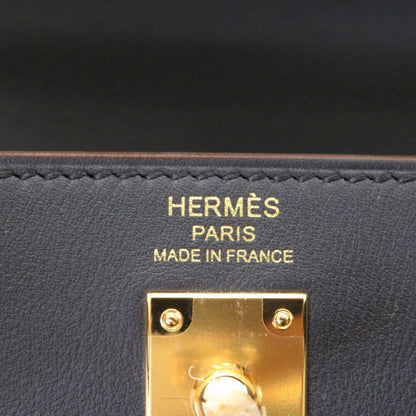 Hermes Kelly 25 Colormatic Swift Blue/Black/Chai/Etoupe/Gold U Engraved () HandBag