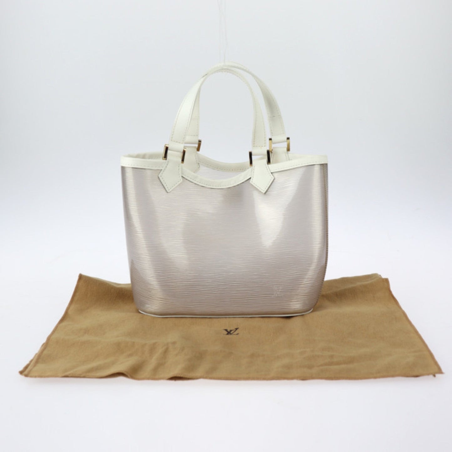 Louis Vuitton  Mini Lagoon Bay Epi Plage Handbag M92263 PVC Leather Greige White Gold Hardware