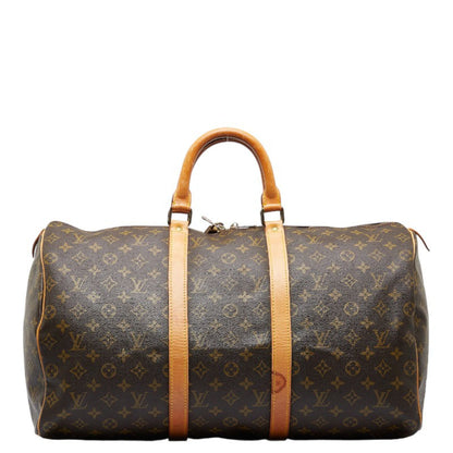 Louis Vuitton  Monogram Keepall 50 Boston Bag M41426 Brown PVC Leather Ladies