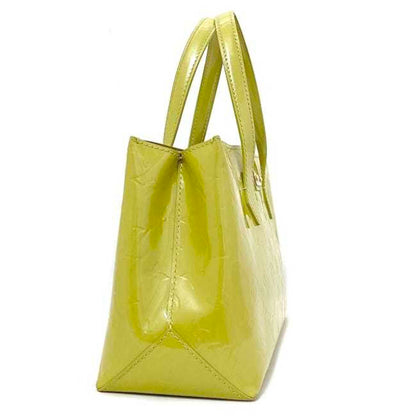 Louis Vuitton  Handbag Wilshire PM Yellow Green Monogram Vernis M91643 Patent Leather M049  Embossed Enamel LV