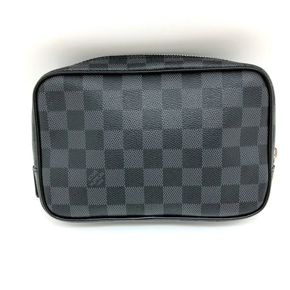 Louis Vuitton  Truth Toilette PM N47522 Damier Graphite Black Silver Hardware Pouch Men's