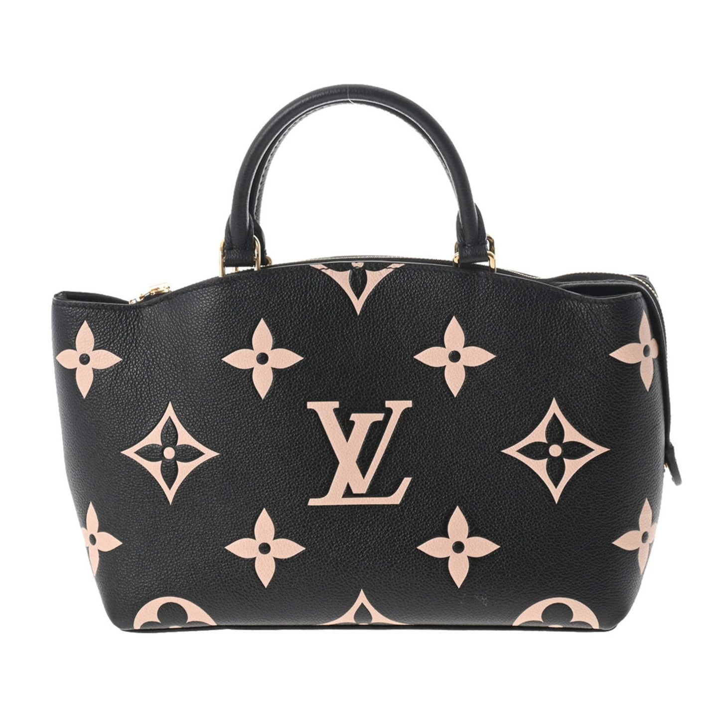 Louis Vuitton  Monogram Implant Petit Palais PM Black Beige M58913 Women's Leather Bag