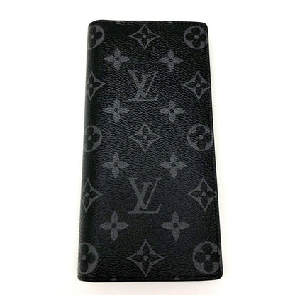 Louis Vuitton  Portefeuille Brother M61697 Monogram Eclipse Black Silver Metal Bifold Long Wallet Men's