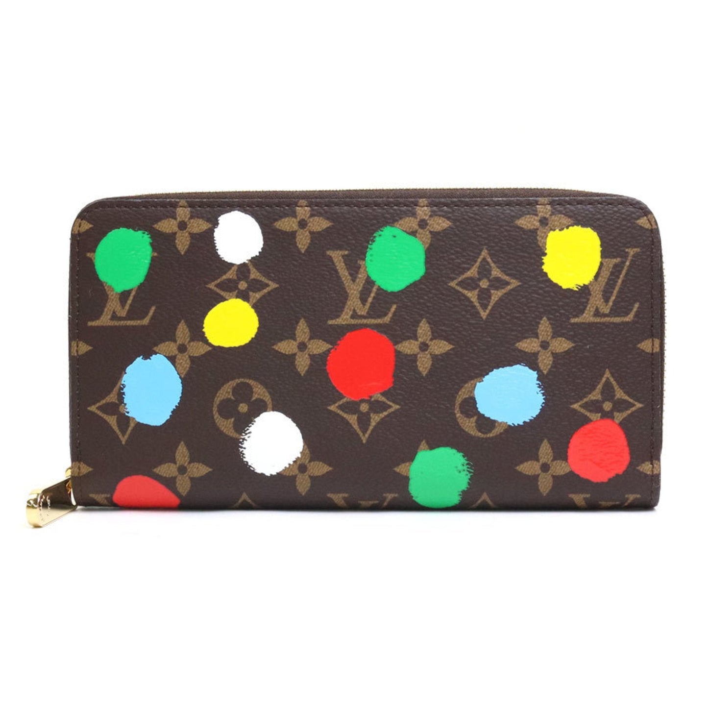 Louis Vuitton  Round Zipper Long Wallet Monogram Painted Dot LV x YK Zippy Canvas Brown Multicolor  M81864 99541f