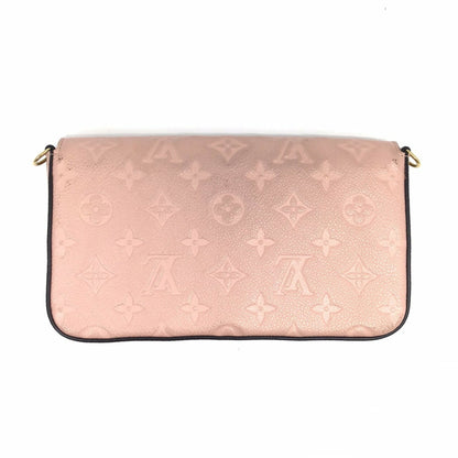 Louis Vuitton  Monogram Implant Pochette Felicie M67856 Chain Wallet Bag Pink G Hardware Gold Rose Ballerine Women's