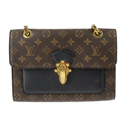 Louis Vuitton  Victoire Shoulder Bag M41730 Monogram Canvas Calfskin Brown Black Gold Hardware Chain