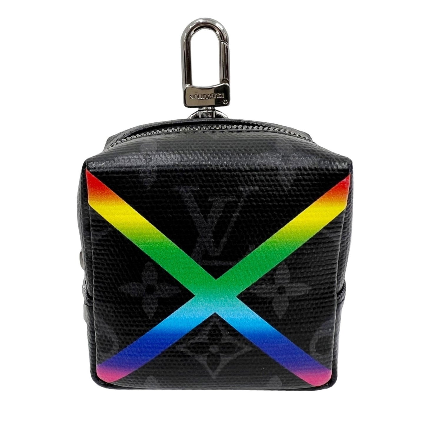 Louis Vuitton  Bijoux Sack Square Pouch MP2467 Shiny Monogram Eclipse Rainbow Key Ring Bag Charm Belt Waist Men's