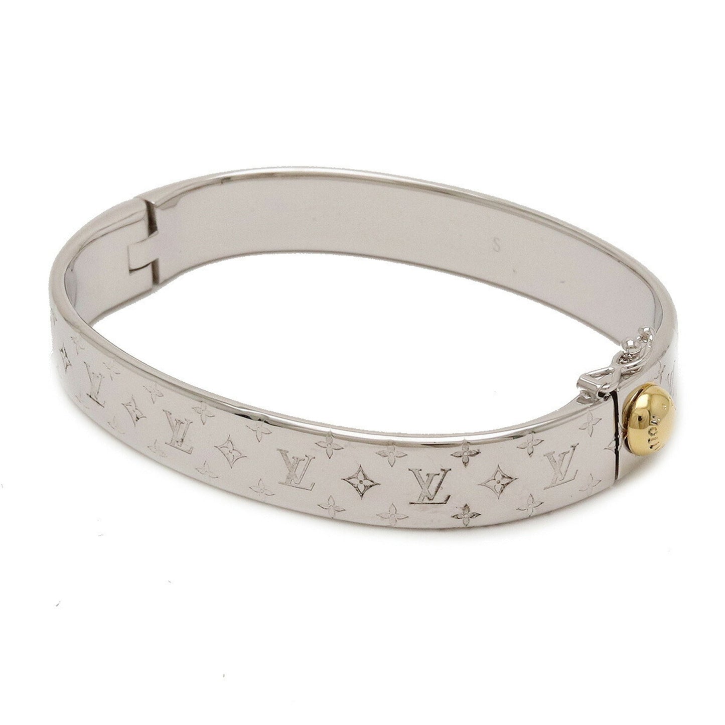 Louis Vuitton  Cuff Nanogram Bangle Bracelet #S S Size Metal Silver Color M00249