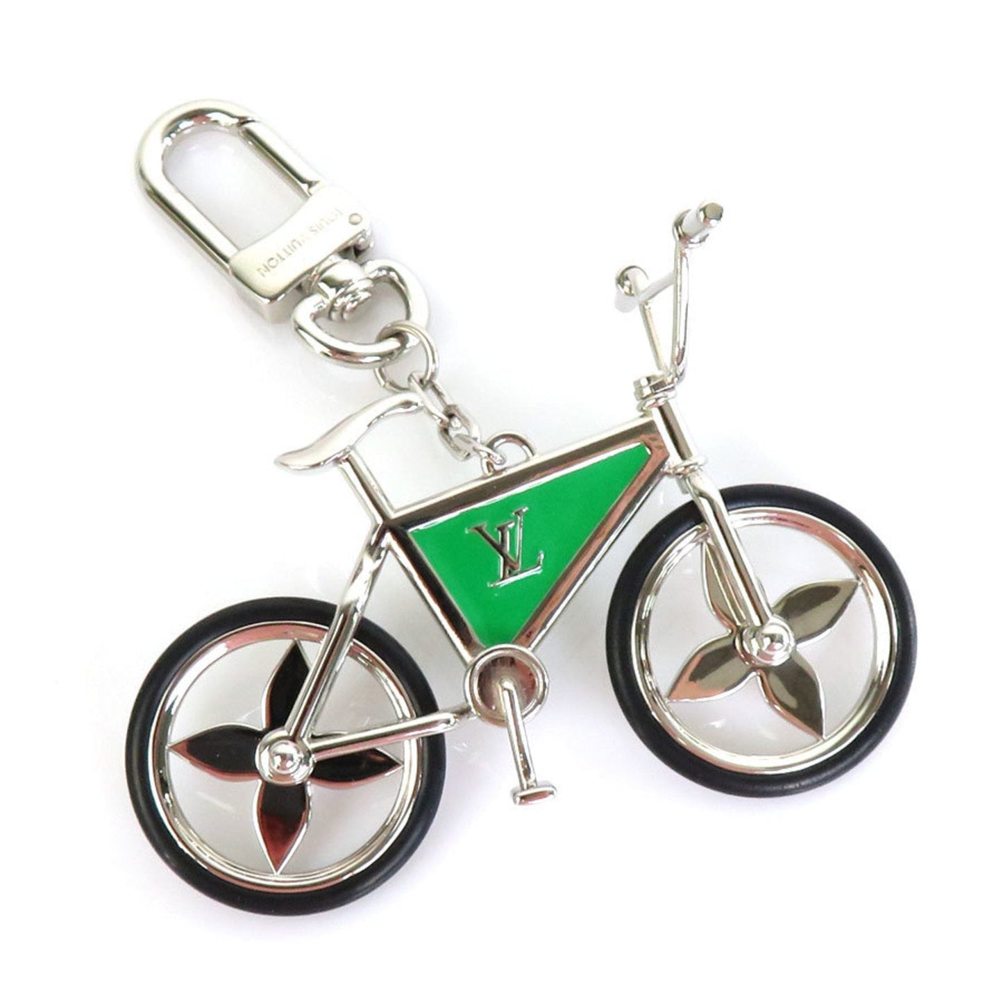 Louis Vuitton  Charm Keychain Bijou Sac Bike Metal Silver x Green  M77148