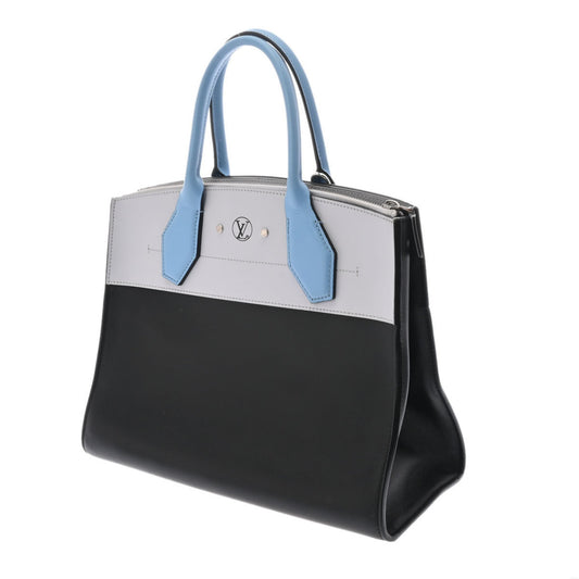 Louis Vuitton  City Steamer MM Black Gray Blue M42435 Ladies Calf Bag