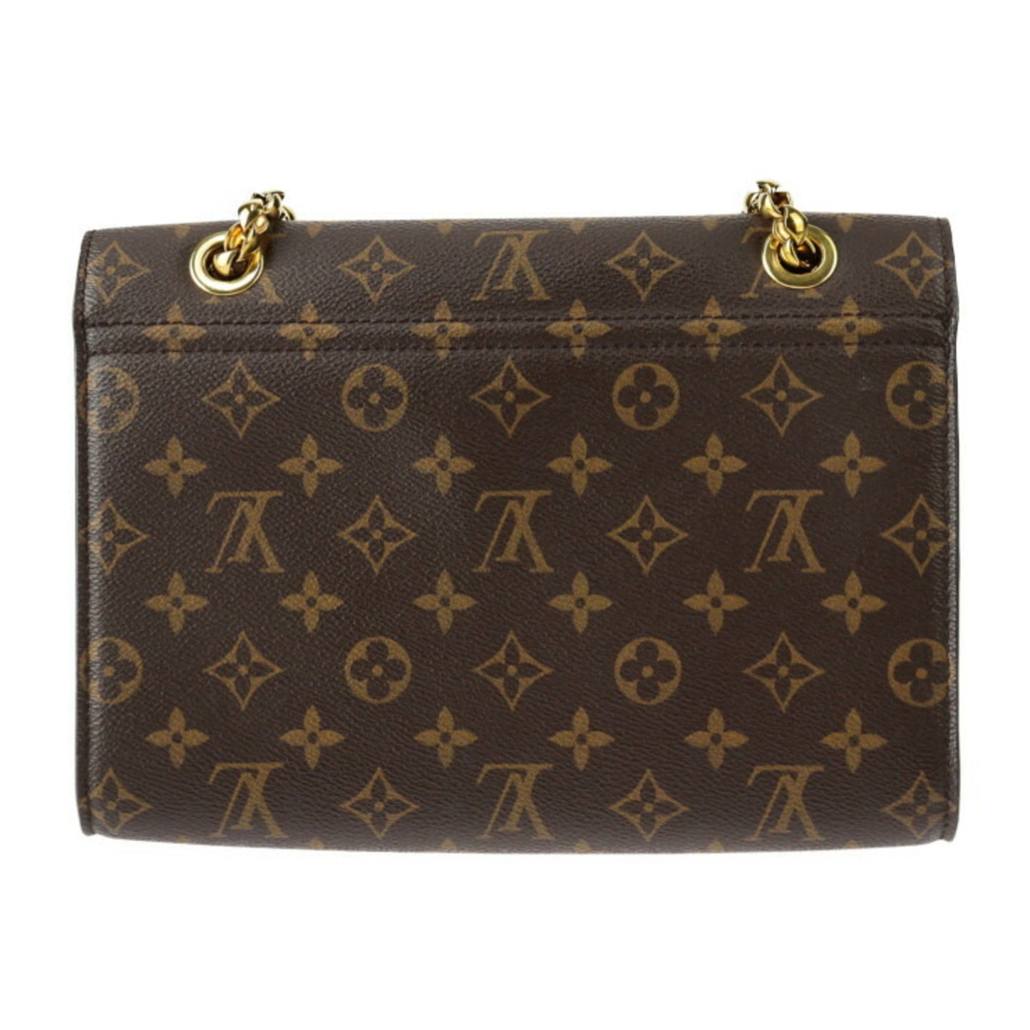 Louis Vuitton  Victoire Shoulder Bag M41730 Monogram Canvas Calfskin Brown Black Gold Hardware Chain