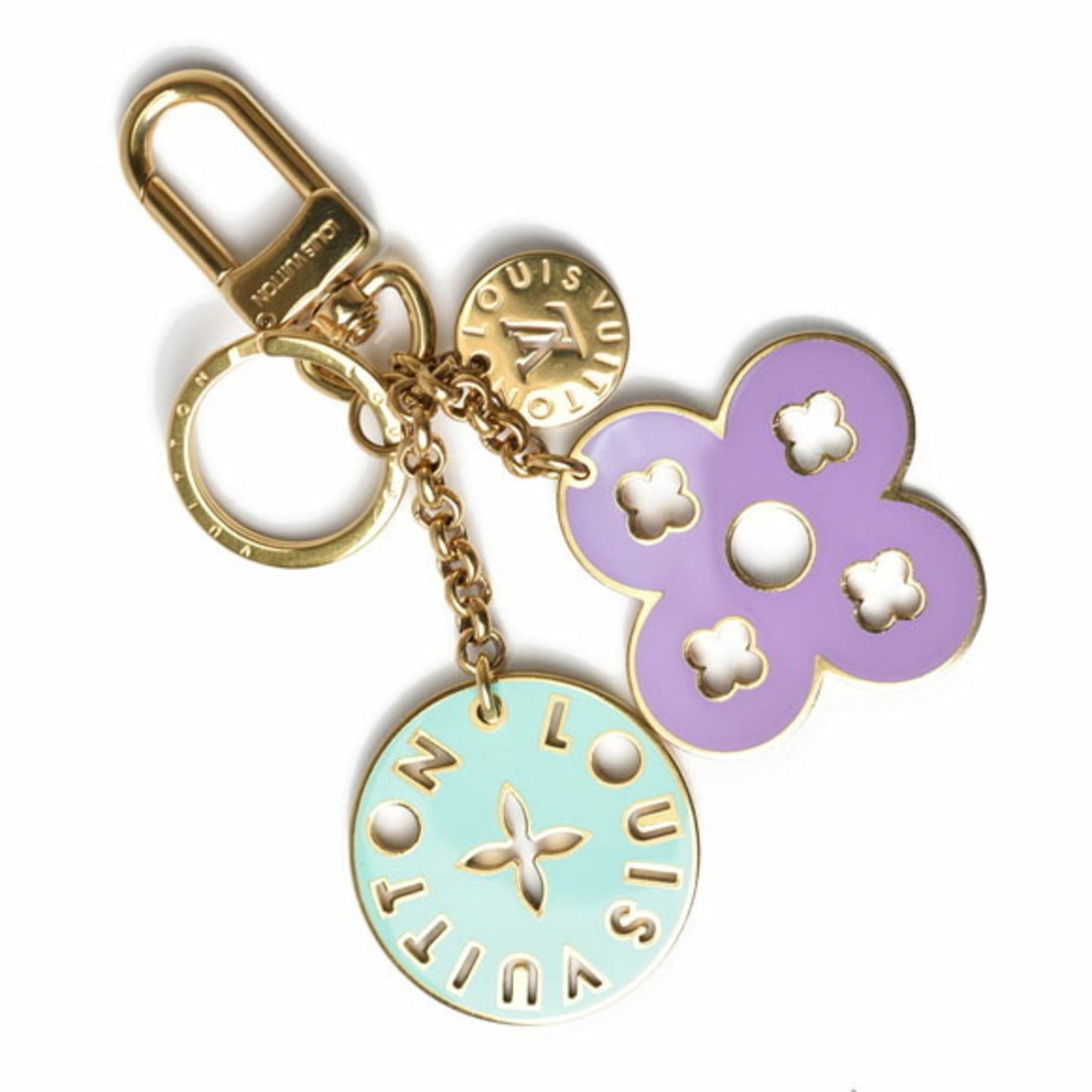 Louis Vuitton  key ring Bag charm  logo flower multicolor