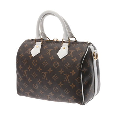 Louis Vuitton  Monogram Speedy Bandouliere 25 Brown White M20754  Canvas Handbag