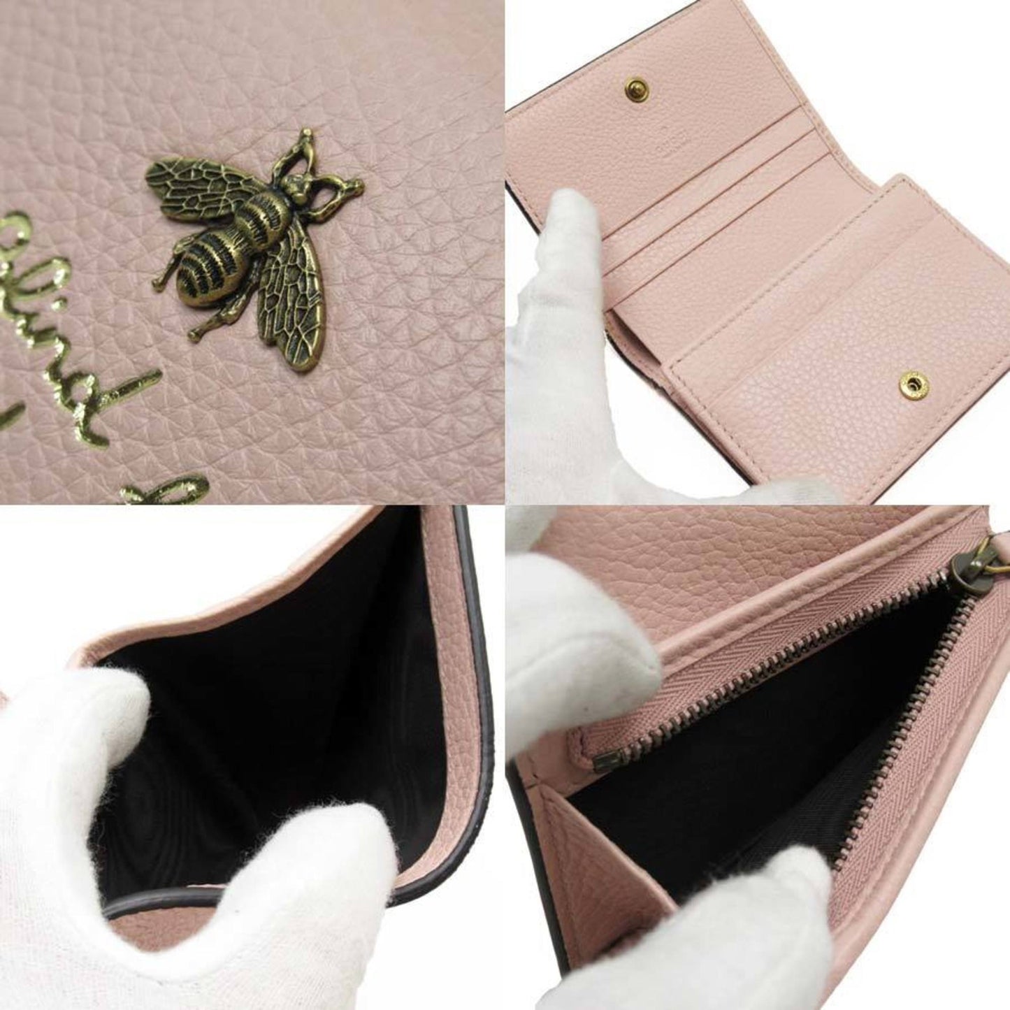 Gucci bi-fold wallet pink leather 460185