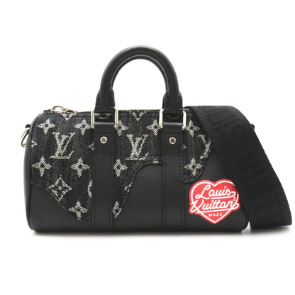 LOUIS VUITTON Drip Keepall XS Black Monogram denim denim leather M81010