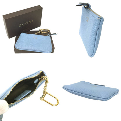 Gucci coin case 368879 purse leather light blue wallet aq5286