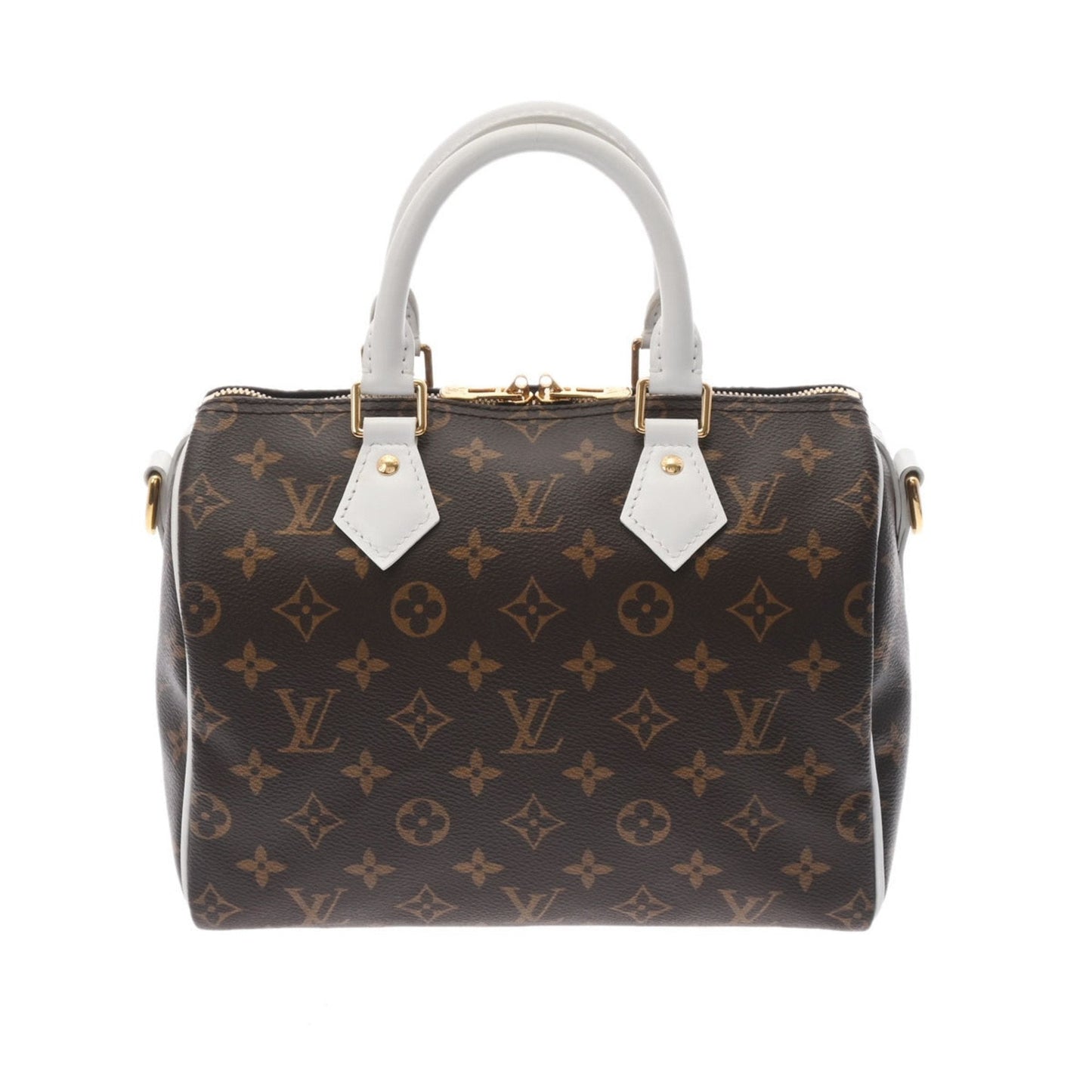 Louis Vuitton  Monogram Speedy Bandouliere 25 Brown White M20754  Canvas Handbag