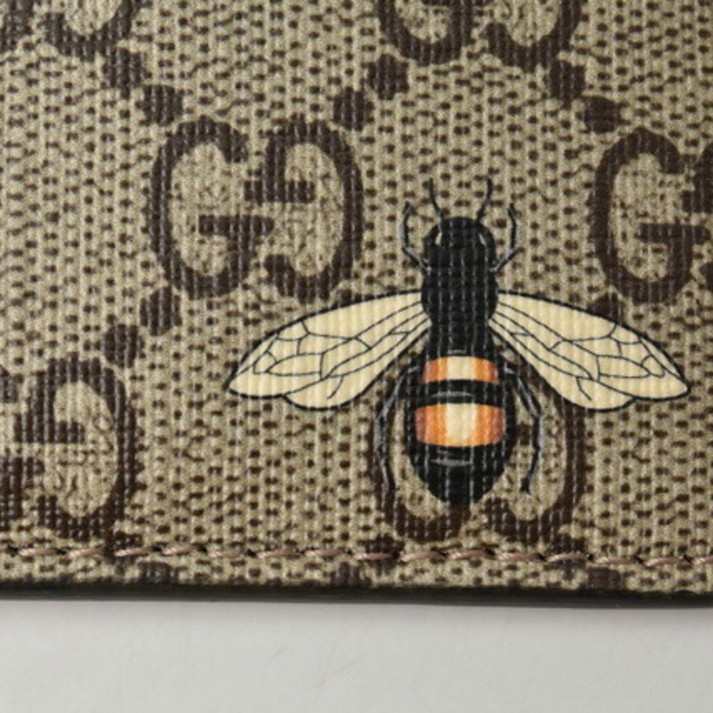 Gucci Card Case/Business Holder Gucci GG Supreme Bee Print/B Beige/Ebony/Black 451277