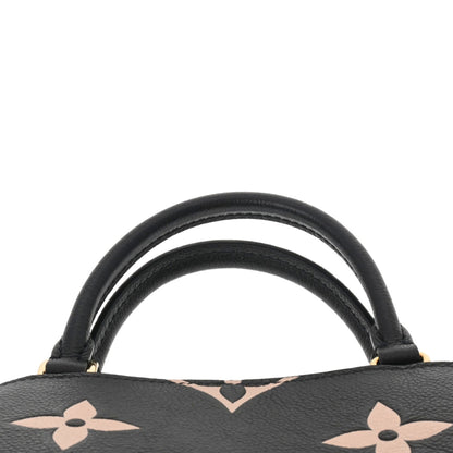 Louis Vuitton  Monogram Implant Petit Palais PM Black Beige M58913 Women's Leather Bag