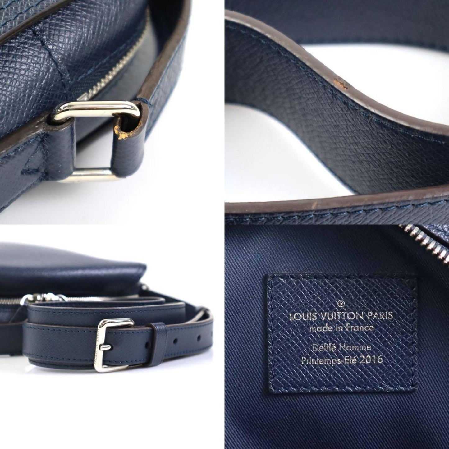 Louis Vuitton  Crossbody Shoulder Bag Taiga Nikolai Messenger PM Indigo Blue Men's M31021