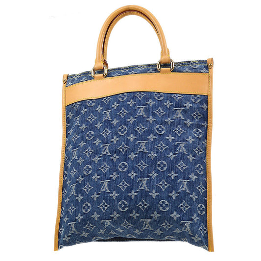 Louis Vuitton ★ FLAT SHOPPER HAND TOTE Bag MONOGRAM DENIM M95018 92672