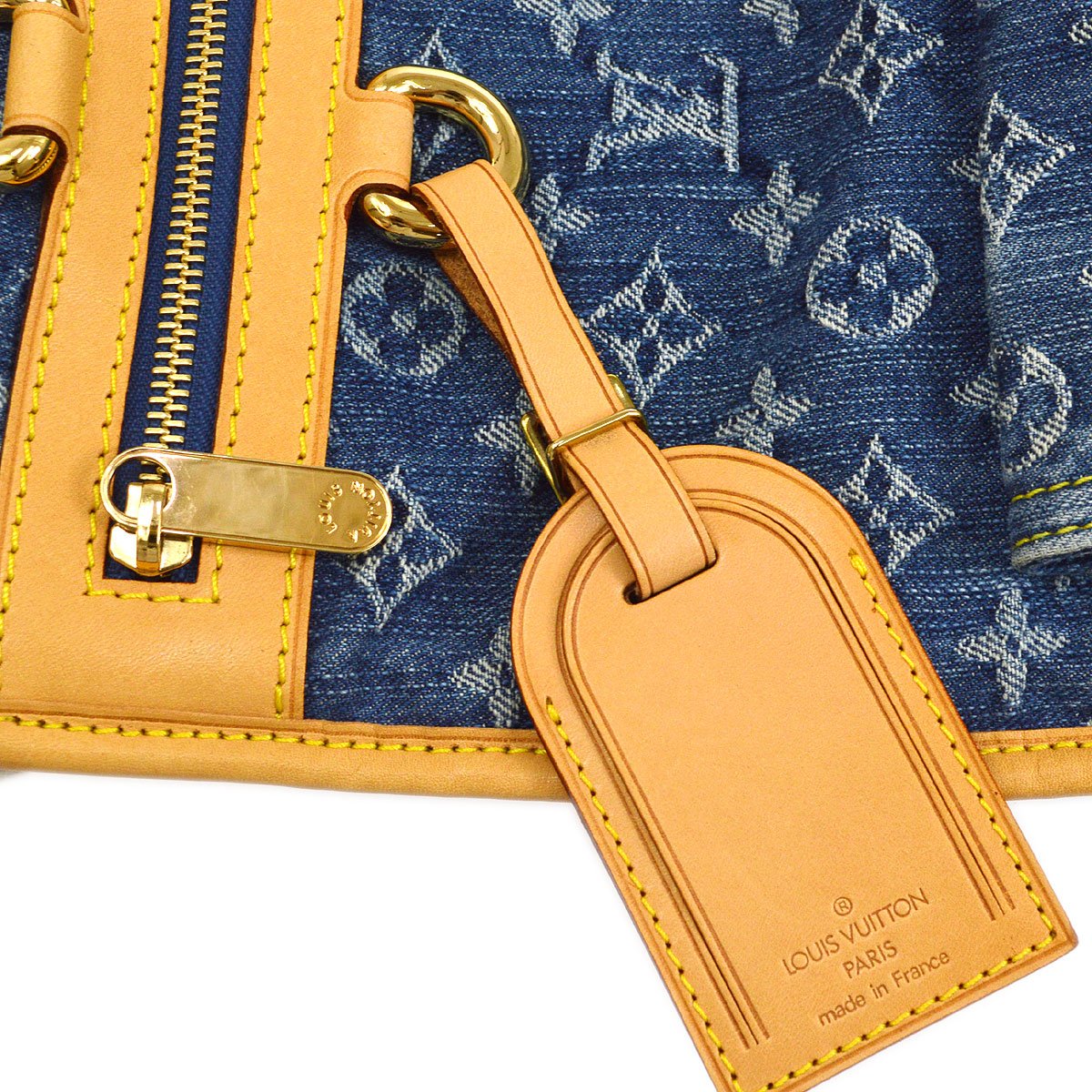 Louis Vuitton ★ FLAT SHOPPER HAND TOTE Bag MONOGRAM DENIM M95018 92672