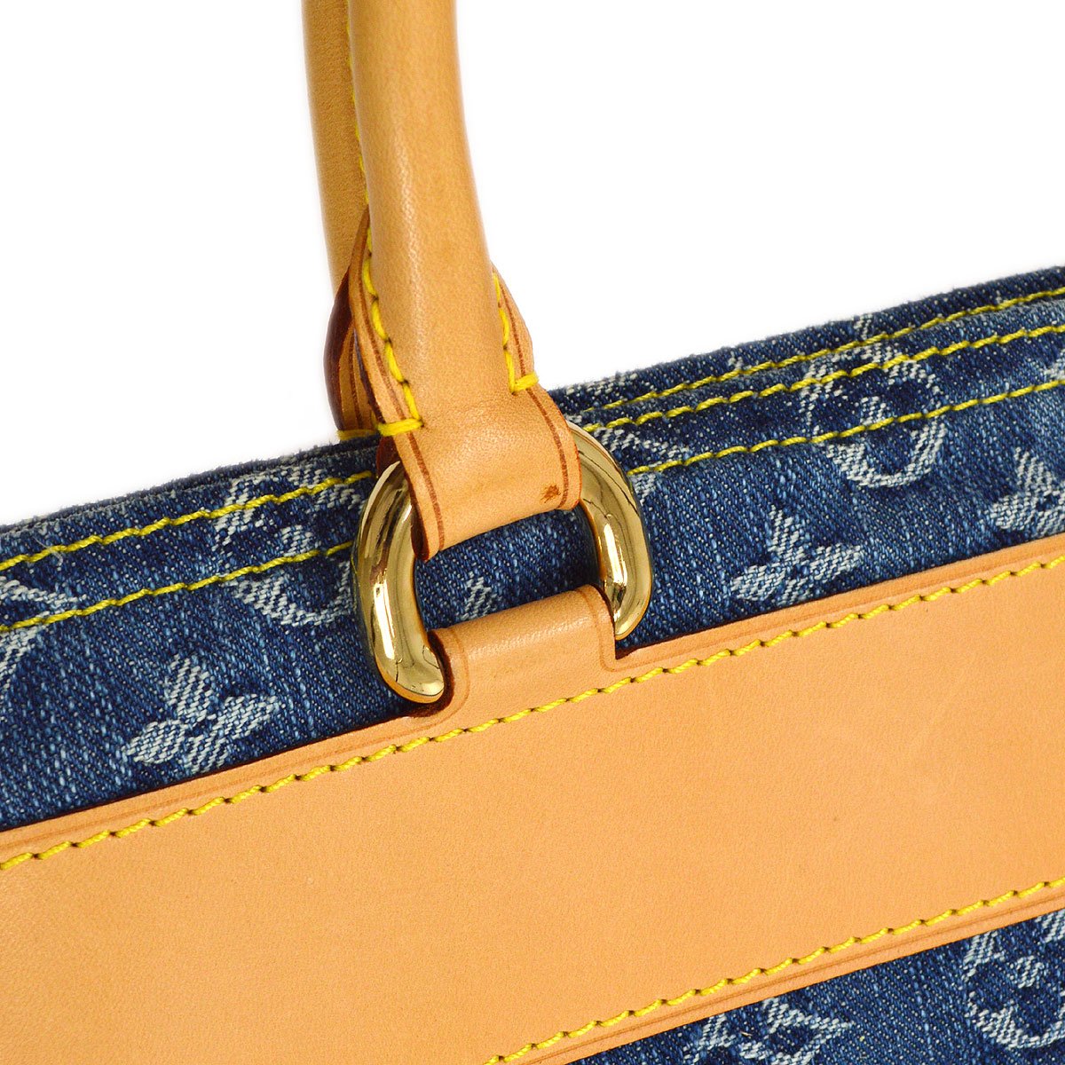 Louis Vuitton ★ FLAT SHOPPER HAND TOTE Bag MONOGRAM DENIM M95018 92672