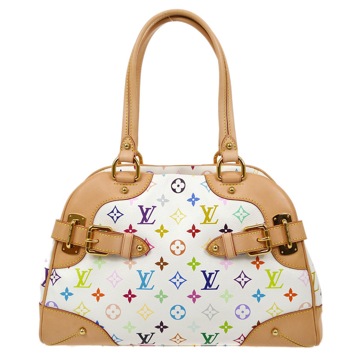 Louis Vuitton ★ 2011 CLAUDIA HAND Bag WHITE MONOGRAM MULTI M40193 83898