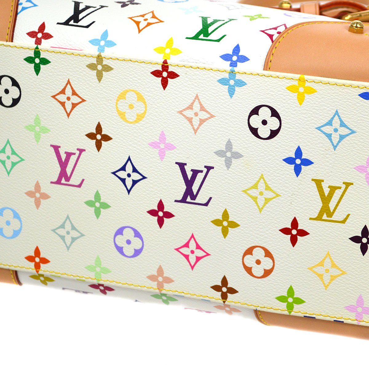 Louis Vuitton ★ 2011 CLAUDIA HAND Bag WHITE MONOGRAM MULTI M40193 83898