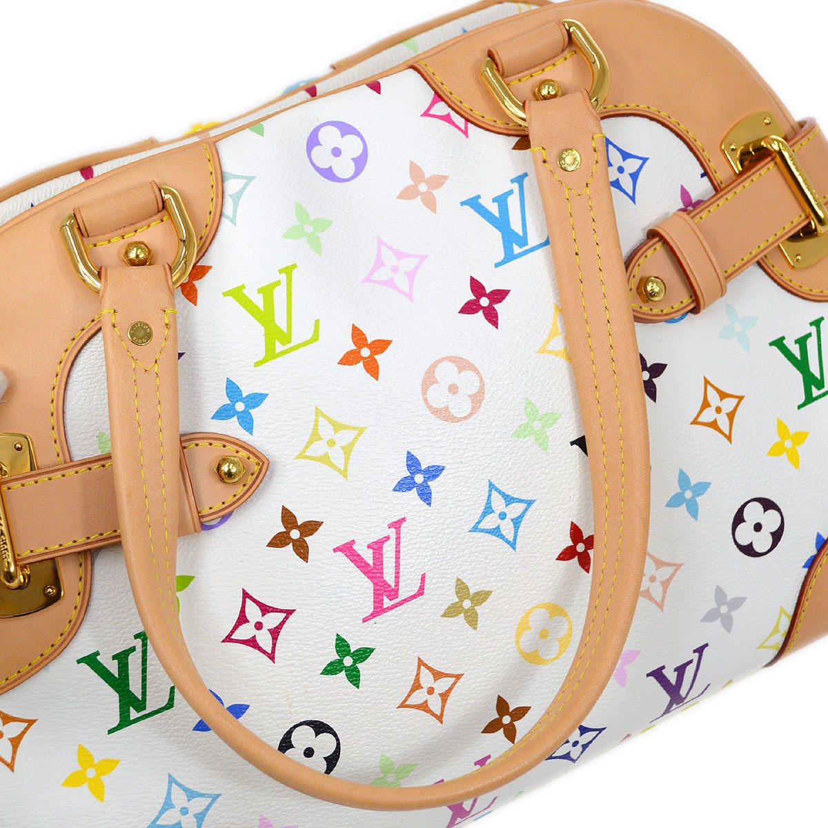 Louis Vuitton ★ 2011 CLAUDIA HAND Bag WHITE MONOGRAM MULTI M40193 83898