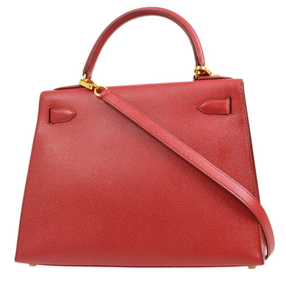 Hermes 1994 Kelly 28 SELLIER Rouge Vif Courchevel