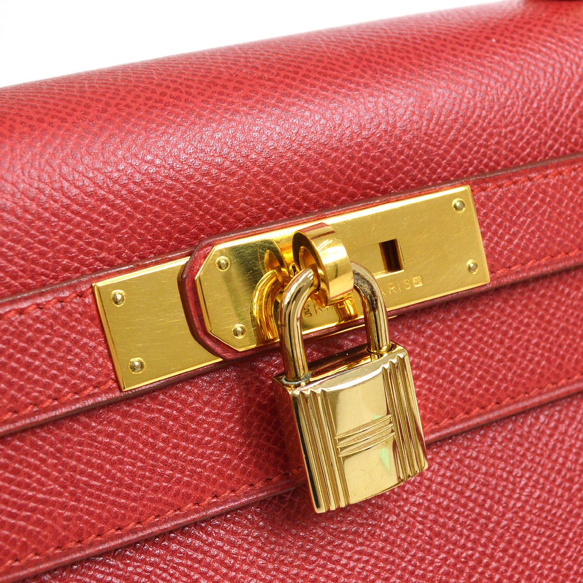 Hermes 1994 Kelly 28 SELLIER Rouge Vif Courchevel