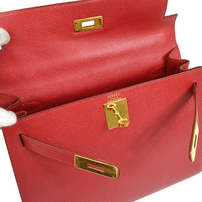 Hermes 1994 Kelly 28 SELLIER Rouge Vif Courchevel