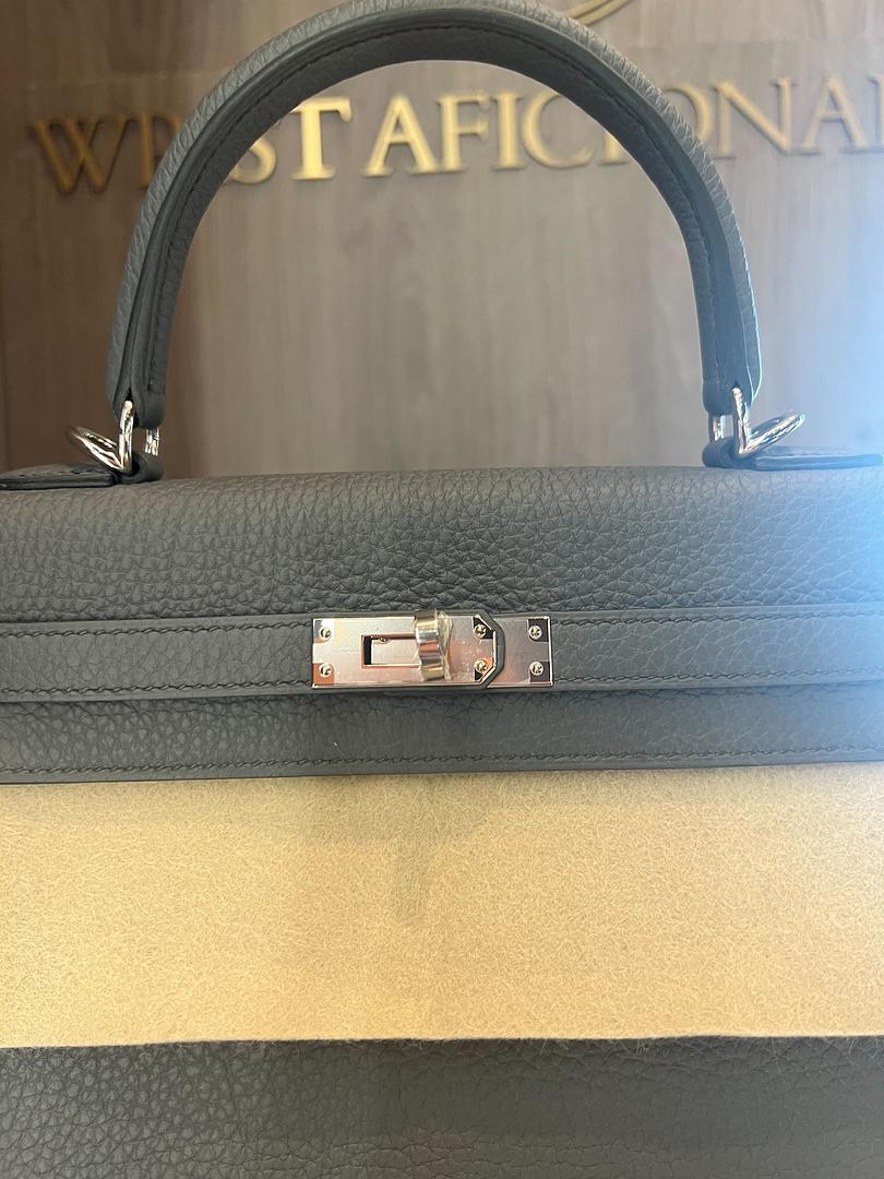 Hermes Kelly II Retourne 25 Veau Togo 63 Vert Amande Palladium Hardware