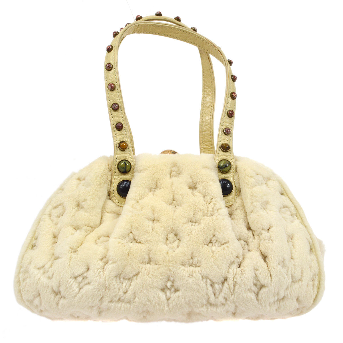 LOUIS VUITTON 2005 Cabochon Demi Lune Cream MINK M95079