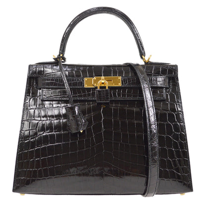 Hermes * 2019 Kelly 28 SELLIER Niloticus Black