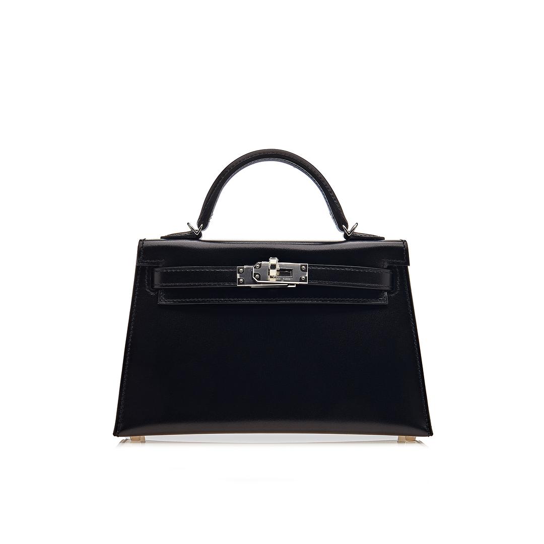 Hermes Kelly II Sellier Mini 89 Noir Box Leather