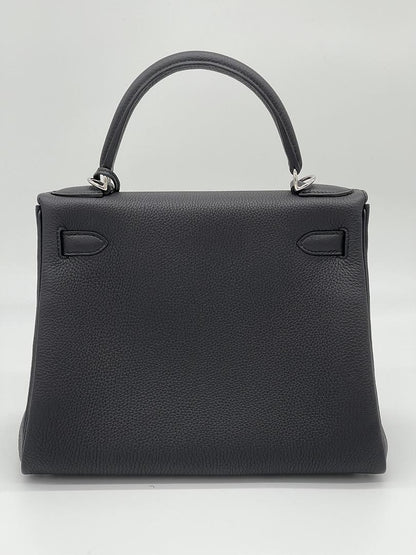 Hermes Kelly II Retourne 28 Togo Noir Palladium Hardware