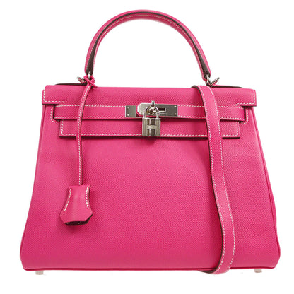 Hermes * 2011 Kelly 28 RETOURNE Rose Tyrien Epsom