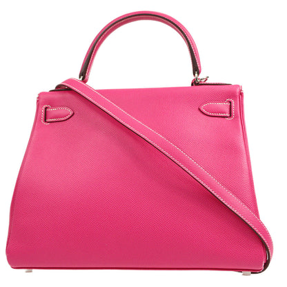 Hermes * 2011 Kelly 28 RETOURNE Rose Tyrien Epsom