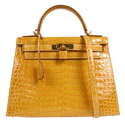 Hermes * 2000 Kelly 28 SELLIER Natural Porosus