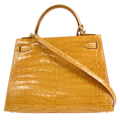 Hermes * 2000 Kelly 28 SELLIER Natural Porosus