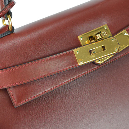 Hermes 1999 Kelly 28 SELLIER Rouge H Box Calf