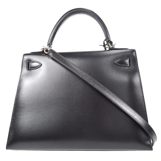 Hermes * 2003 Kelly GUILLOCHE 28 SELLIER Black Box Calf