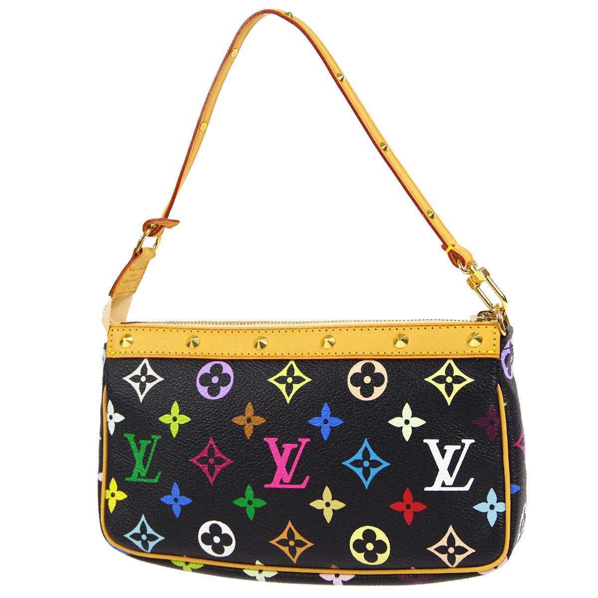 Louis Vuitton  Pochette Accessoires Handbag Black Multicolor M92648 78345