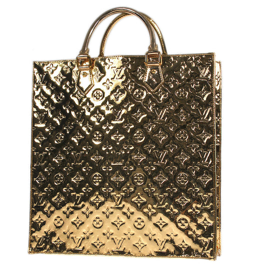 Louis Vuitton  Sac Plat Tote Handbag Gold Monogram Miroir M40268 78582