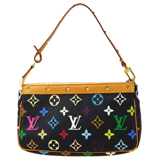 Louis Vuitton  Pochette Accessoires Handbag Black Multicolor M92648 97881